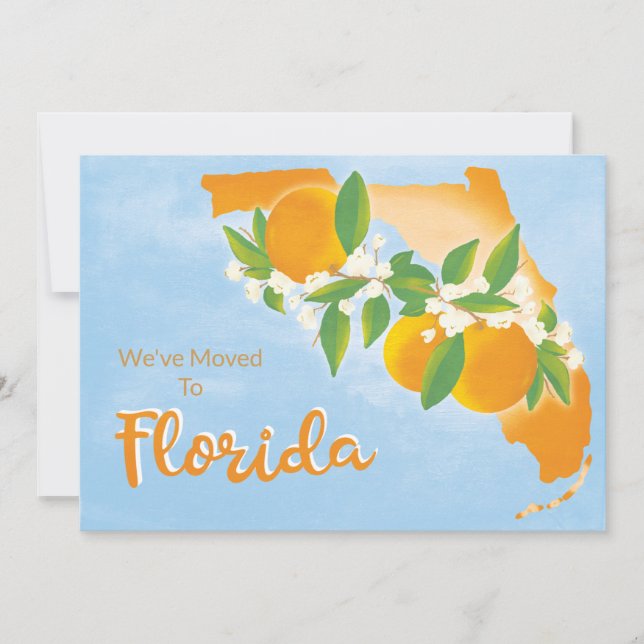 Florida State Orange Blommar Flytta Ny adress Meddelande (Framsida)