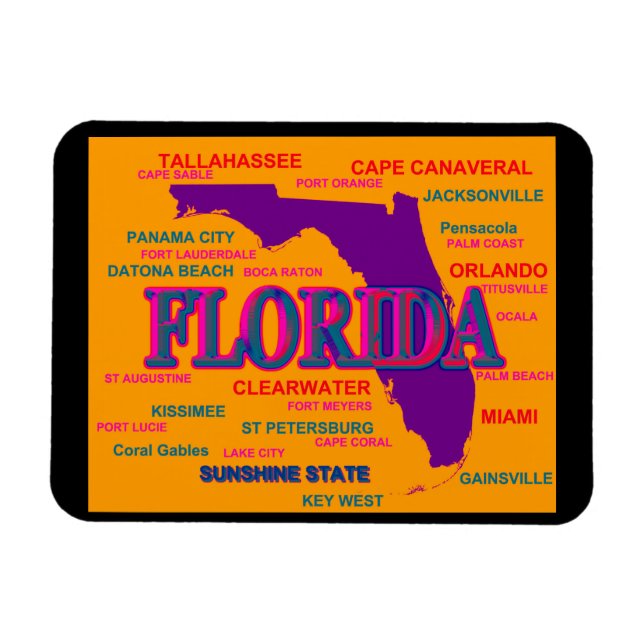 Florida State Pride Karta Silhouette Magnet (Horisontell)