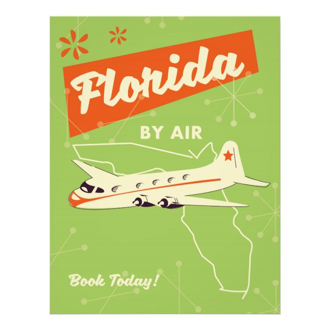 Florida State-retro poster. Fototryck (Framsidan)