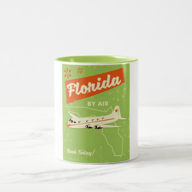 Florida State-retro poster. Två-Tonad Mugg (Center)