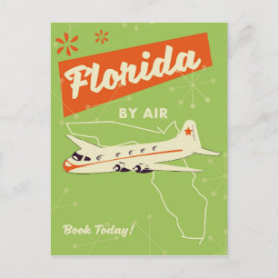 Florida State-retro poster. Vykort