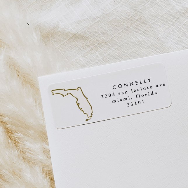 Florida State Returetiketters Returadress Etikett (Florida state illustration return address labels.)