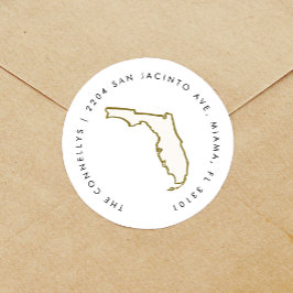 Florida State Returetiketters Runt Klistermärke