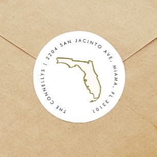 Florida State Returetiketters Runt Klistermärke