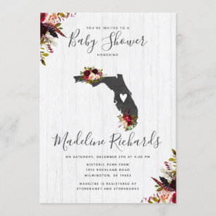Florida State Rustic Baby Shower-inbjudan Inbjudningar
