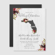 Florida State Rustic Magnetic Wedding bjudande