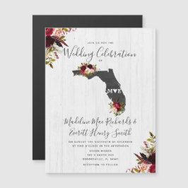 Florida State Rustic Magnetic Wedding bjudande Magnetisk Inbjudningskort