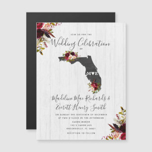 Florida State Rustic Magnetic Wedding bjudande Magnetisk Inbjudningskort