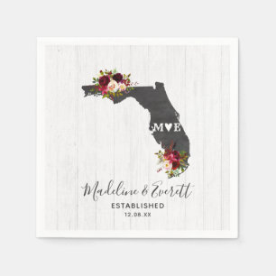 Florida State Rustic Wood Bröllop Monogram Pappersservett