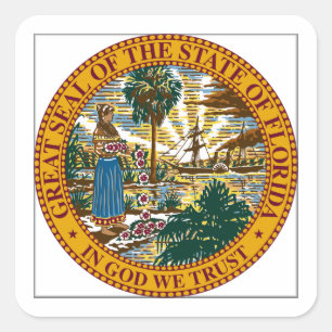 Florida State Seal Fyrkantigt Klistermärke