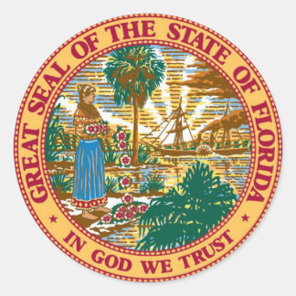 Florida State Seal Stickers Runt Klistermärke