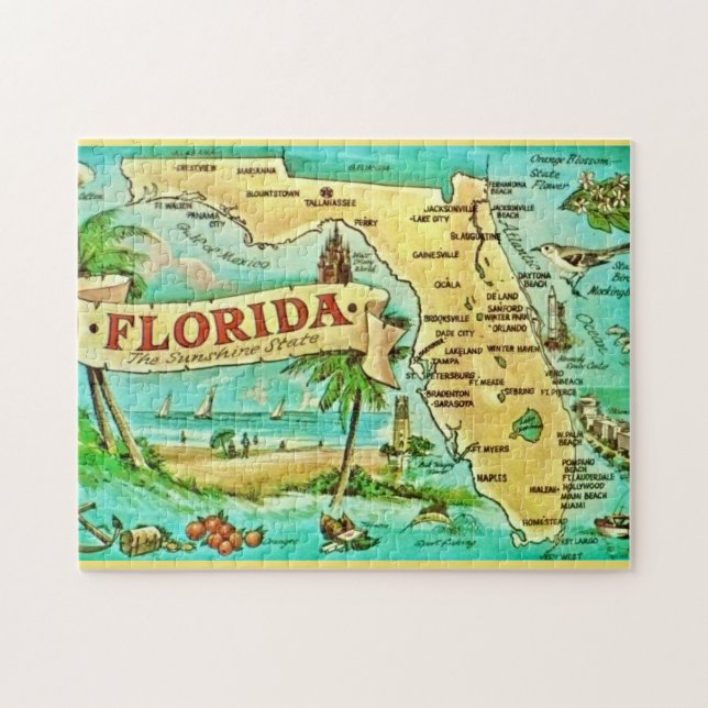 Florida State vykort 11x14  Pussel (Horisontell)