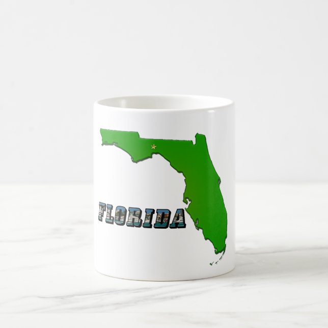 Florida-staten Karta och Text Kaffemugg (Center)