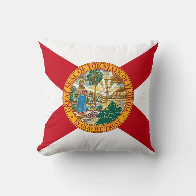 Florida Statlig flagga American MoJo Pillow Kudde (Framsida)