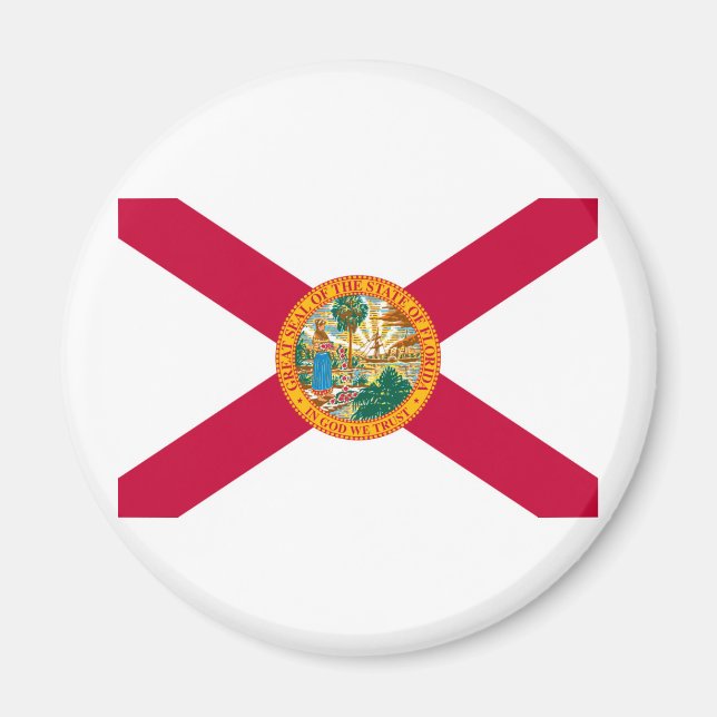 Florida Statlig flagga Design Magnet (Framsidan)