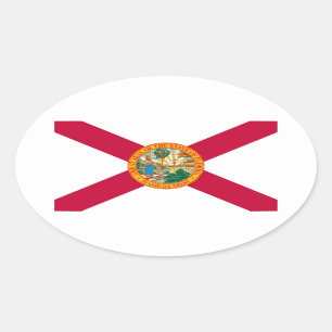 Florida Statlig flagga Design Ovalt Klistermärke