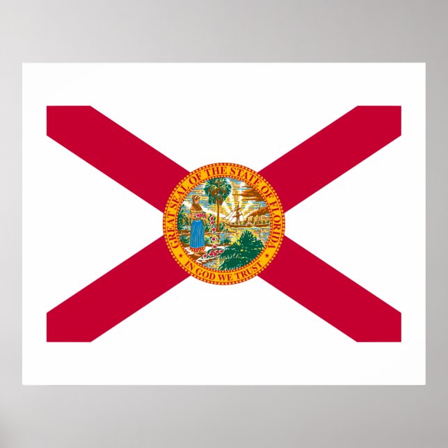Florida Statlig flagga Design Poster (Framsidan)
