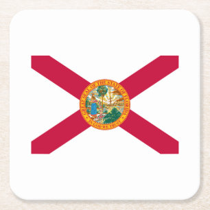 Florida Statlig flagga Design Underlägg Papper Kvadrat