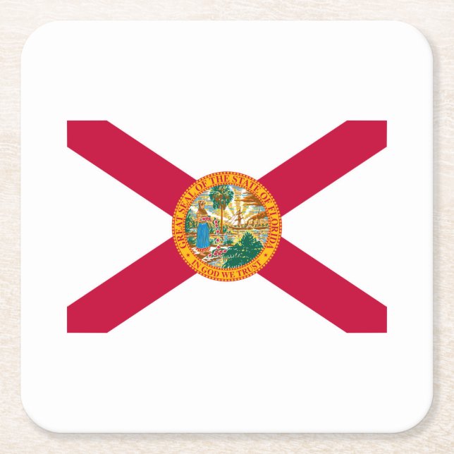 Florida Statlig flagga Design Underlägg Papper Kvadrat (Framsidan)