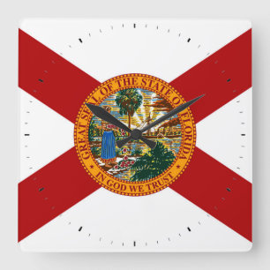 Florida Statlig flagga Fyrkantig Klocka
