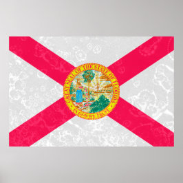 Florida Statlig flagga Grunge Poster