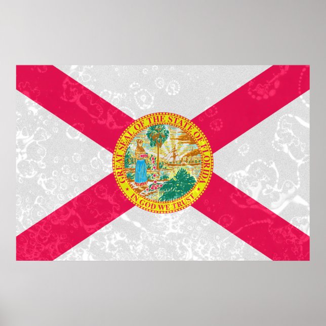 Florida Statlig flagga Grunge Poster (Framsidan)
