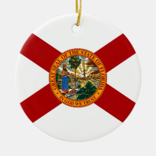 Florida Statlig flagga Julgransprydnad Keramik
