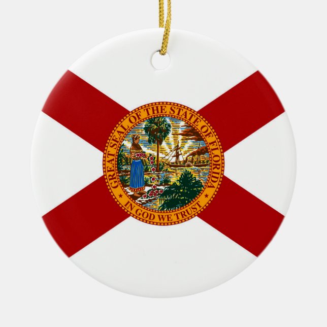 Florida Statlig flagga Julgransprydnad Keramik (Framsidan)