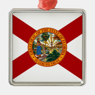 Florida Statlig flagga Julgransprydnad Metall