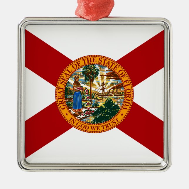 Florida Statlig flagga Julgransprydnad Metall (Framsidan)