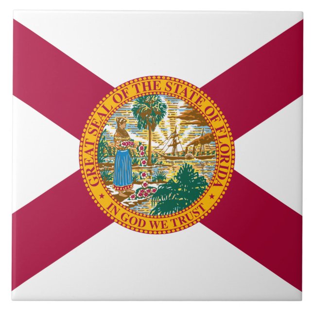 Florida Statlig flagga Kakelplatta (Framsidan)