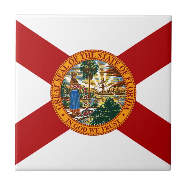 Florida Statlig flagga Kakelplatta (Framsidan)