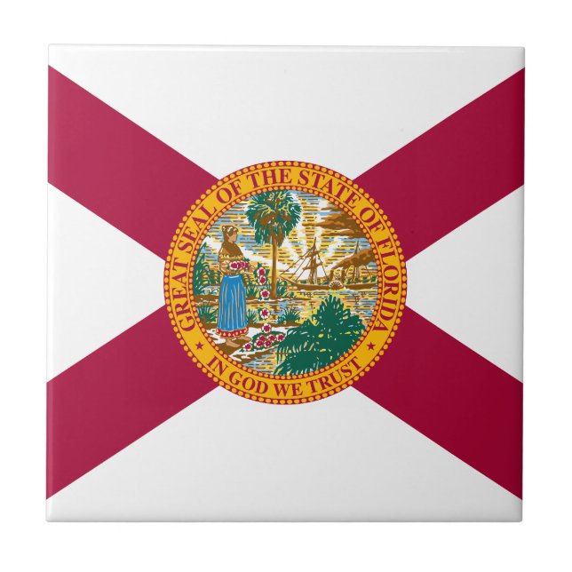 Florida Statlig flagga Kakelplatta (Framsidan)