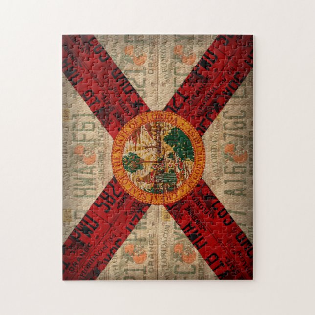 Florida Statlig flagga licens Plate Art Pussel (Vertikal)