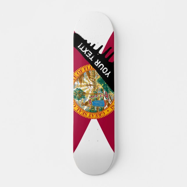 Florida Statlig flagga Mini Skateboard Bräda 18,5 Cm (Framsida)