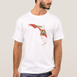 Florida statlig flagga och karta tee shirt