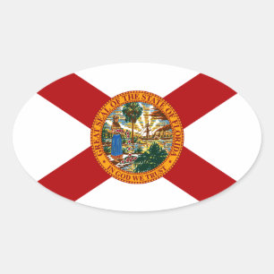 Florida Statlig flagga Ovalt Klistermärke