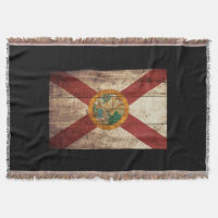 Florida statlig flagga på gammalt Wood korn