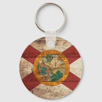Florida Statlig flagga på Old Wood Grain