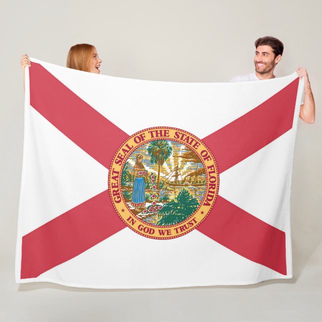 Florida Statlig flagga Print Patriotc Fleecefilt (På plats)