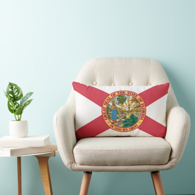 Florida Statlig flagga Print Patriotic Lumbarkudde (Stol)