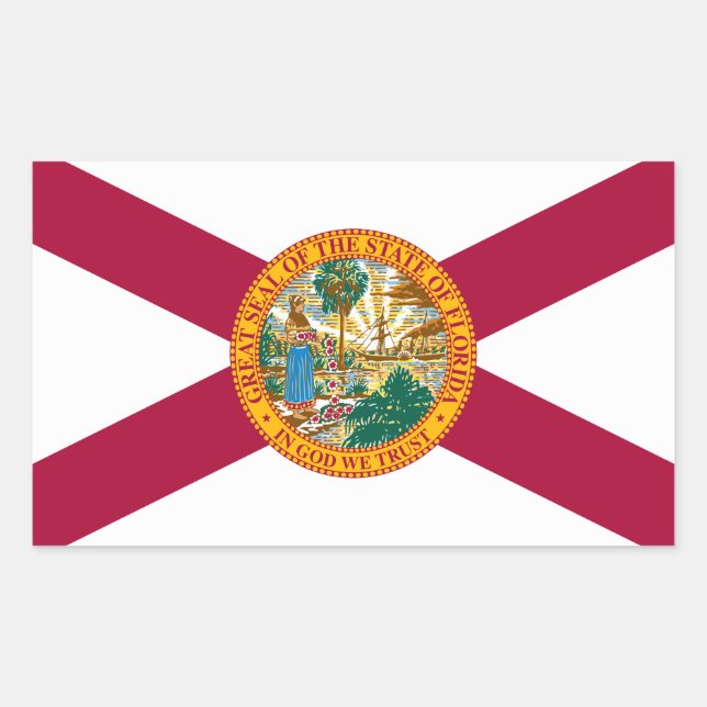 Florida Statlig flagga Rektangulärt Klistermärke (Framsida)