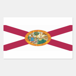 Florida Statlig flagga Rektangulärt Klistermärke