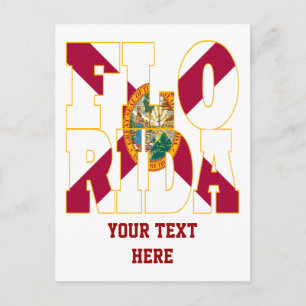 Florida statlig flagga text vykort