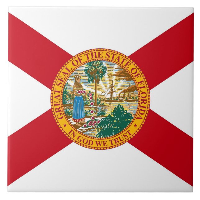 Florida Statlig flagga Tile Kakelplatta (Framsidan)