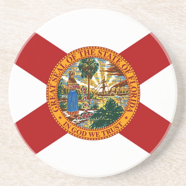 Florida Statlig flagga Underlägg Sandsten (Framsidan)