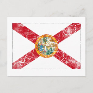 Florida Statlig flagga Vintage Vykort