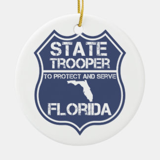 Florida statlig Trooper som ska skyddas och tjänas Julgransprydnad Keramik
