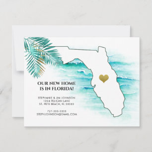 Florida Statskarta Guld Hjärtat Nytt Hem Meddelande