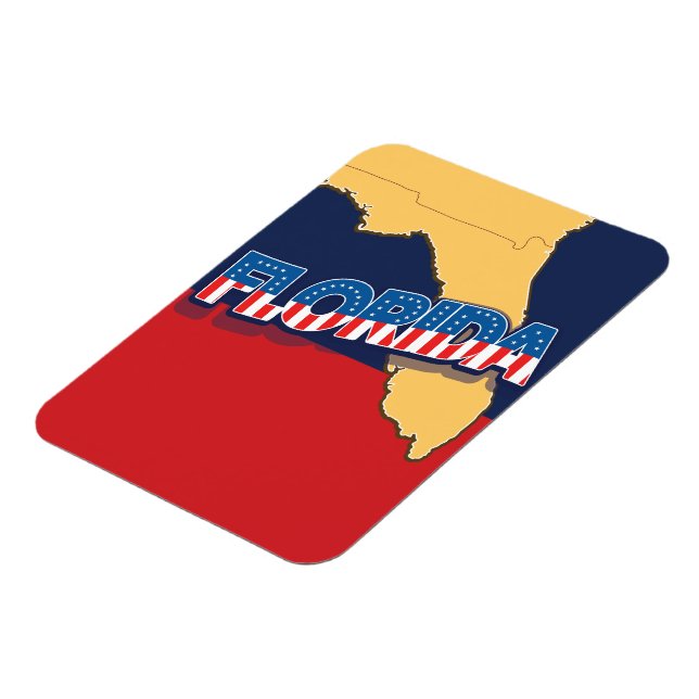Florida stjärnor och randig karta magnet (Vänstra Sidan)